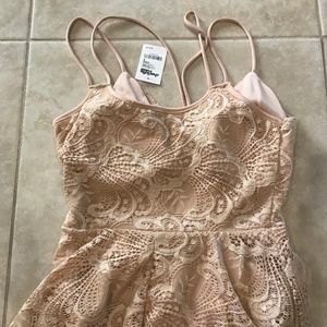 Charlotte Russe Tops - Charlotte Russe Double Strap Nude Lace Peplum Tank Charlotte Russe Tops - Charlotte Russe Double Strap Nude Lace Peplum Tank